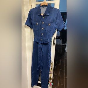 Sexy denim jumpsuit.
